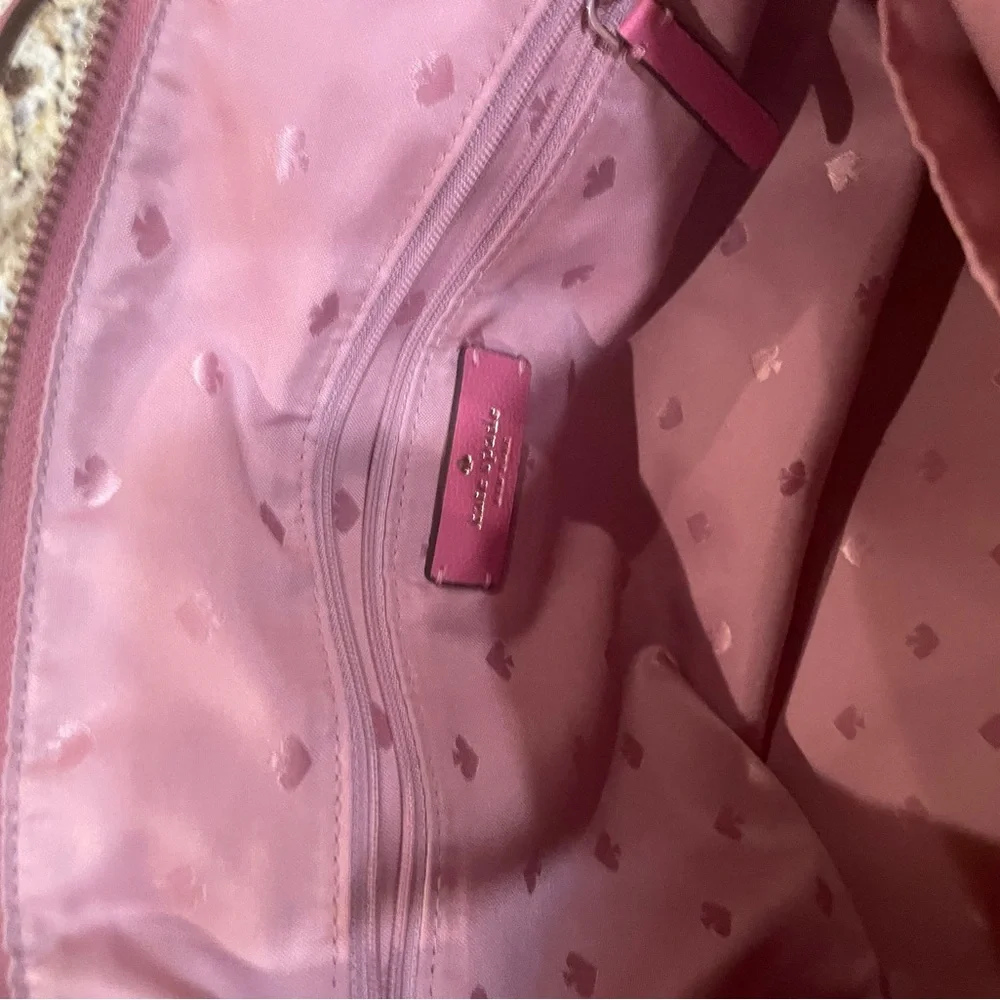 Kate Spade Medium Nylon Hayden Top d Tote, Pink, Zipper Closure - Picture 9 of 11